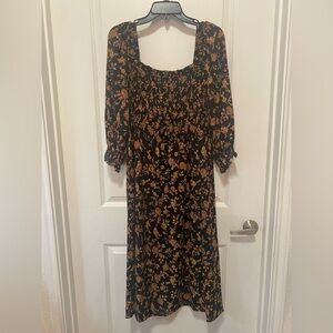Nanette Lepore Black and Brown Floral Dress
